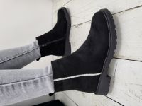 kratke ravne cizme AS33019 crne